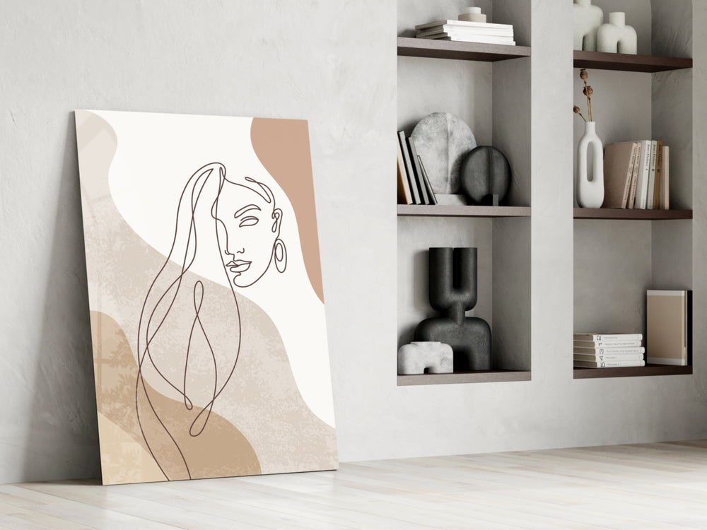 Scandi-modern profile cinematic glass wall art in heritage hallway