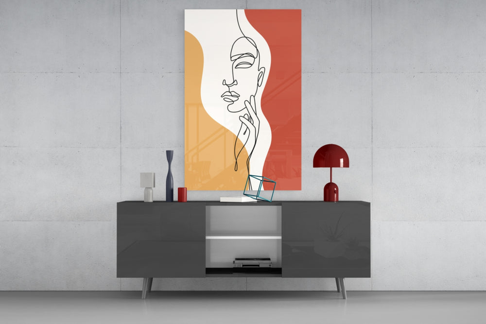 Pinterest-poster boho cinematic glass wall art in light-filled garden room