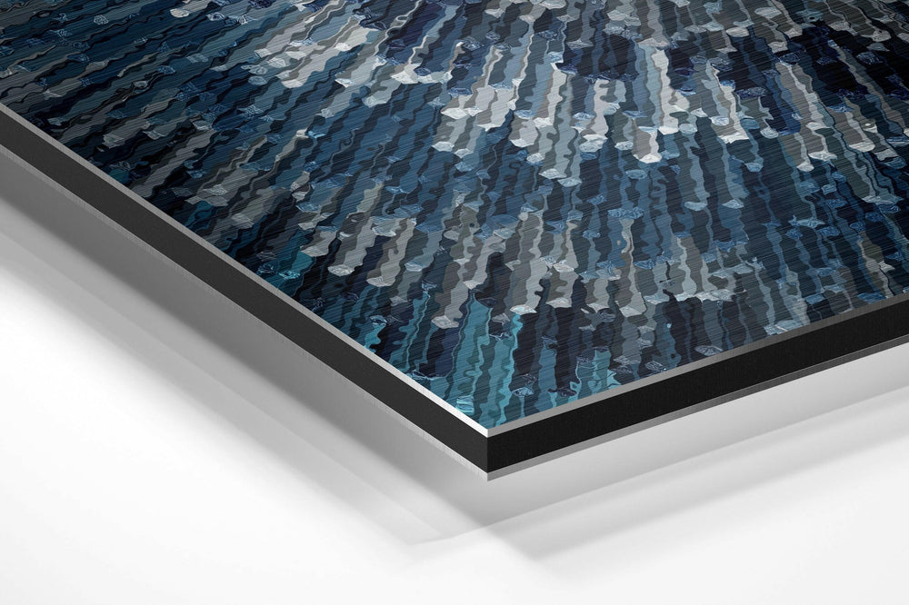 Blue Brushed Aluminium Dibond Wall Art.