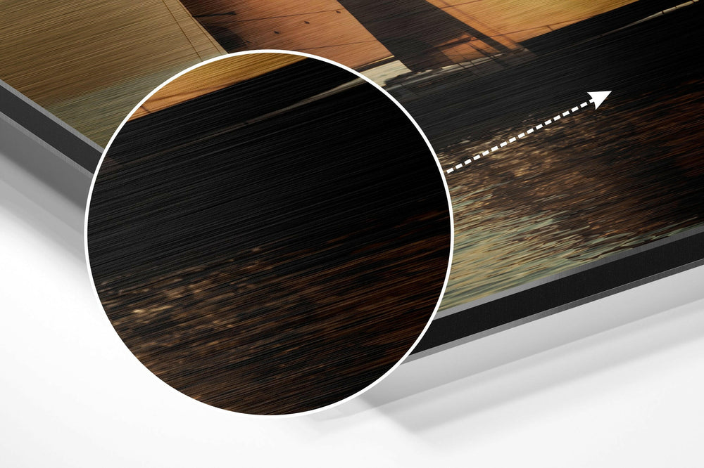 Sailing to Sunset Brushed Aluminium Dibond Wall Art.