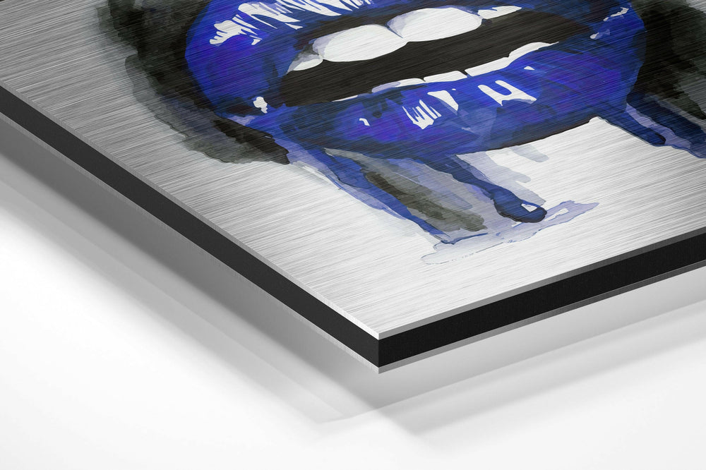 Lips Brushed Aluminium Dibond Wall Art.