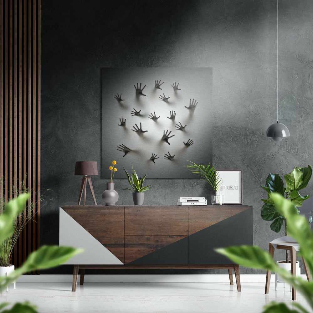 Hands Brushed Aluminium Dibond Wall Art.