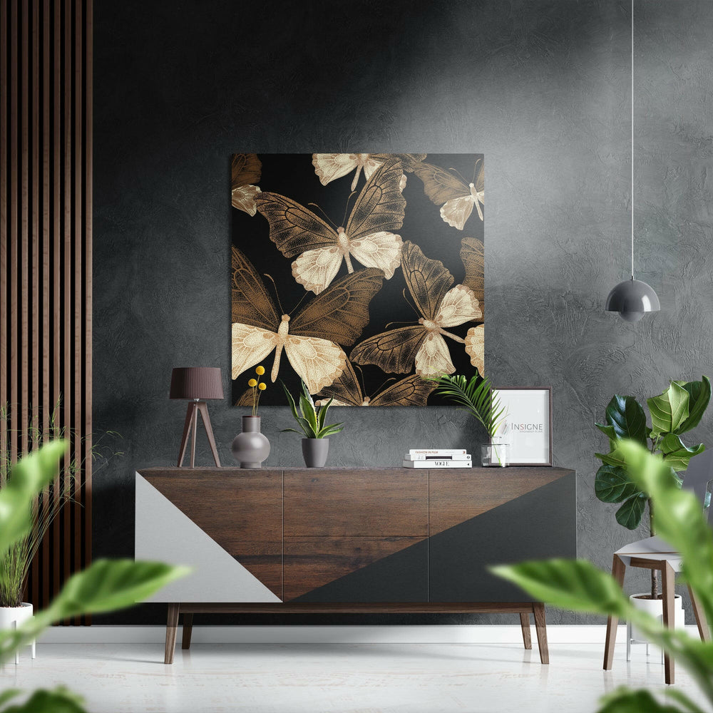 Butterflies Brushed Aluminium Dibond Wall Art.