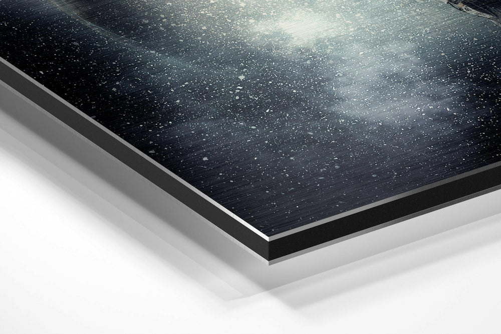 Space Traveller Brushed Aluminium Dibond Wall Art.