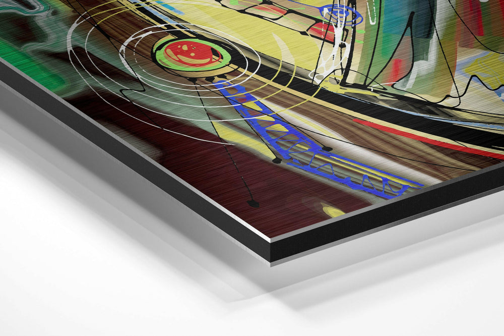 Cubist Style Brushed Aluminium Dibond Wall Art
