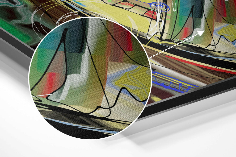 Cubist Style Brushed Aluminium Dibond Wall Art
