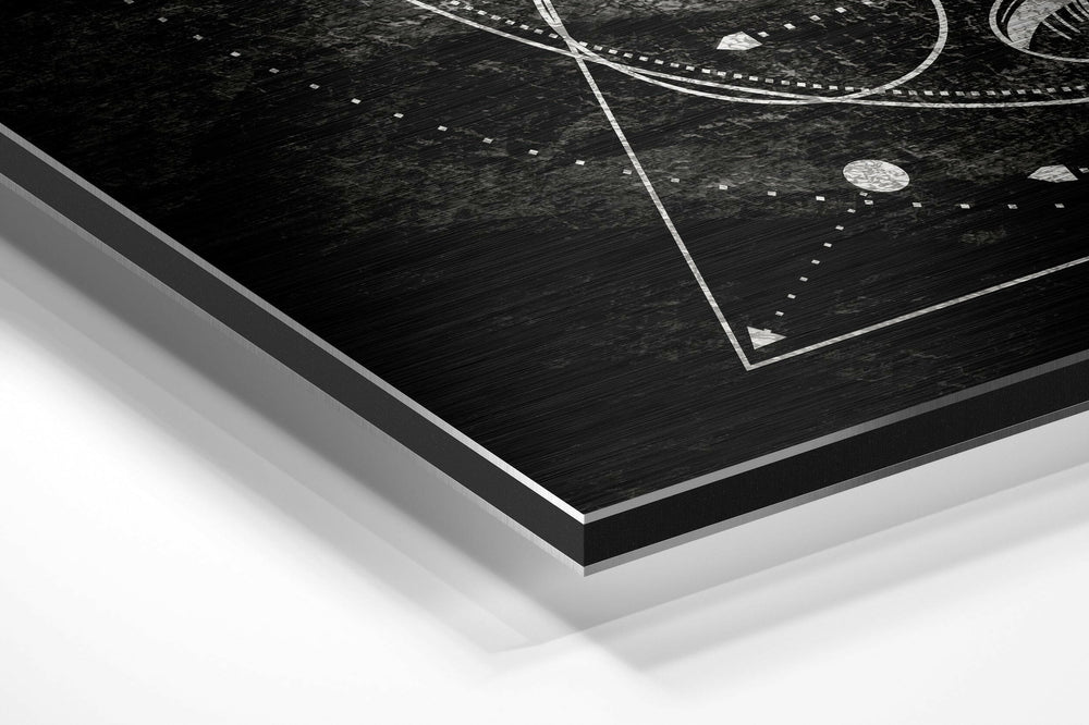 Lines of Space Brushed Aluminium Dibond Wall Art.
