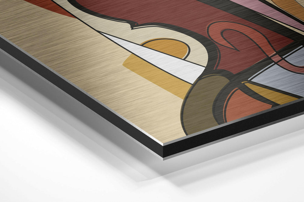 Cubist Style Brushed Aluminium Dibond Wall Art