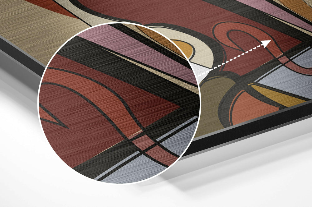 Cubist Style Brushed Aluminium Dibond Wall Art