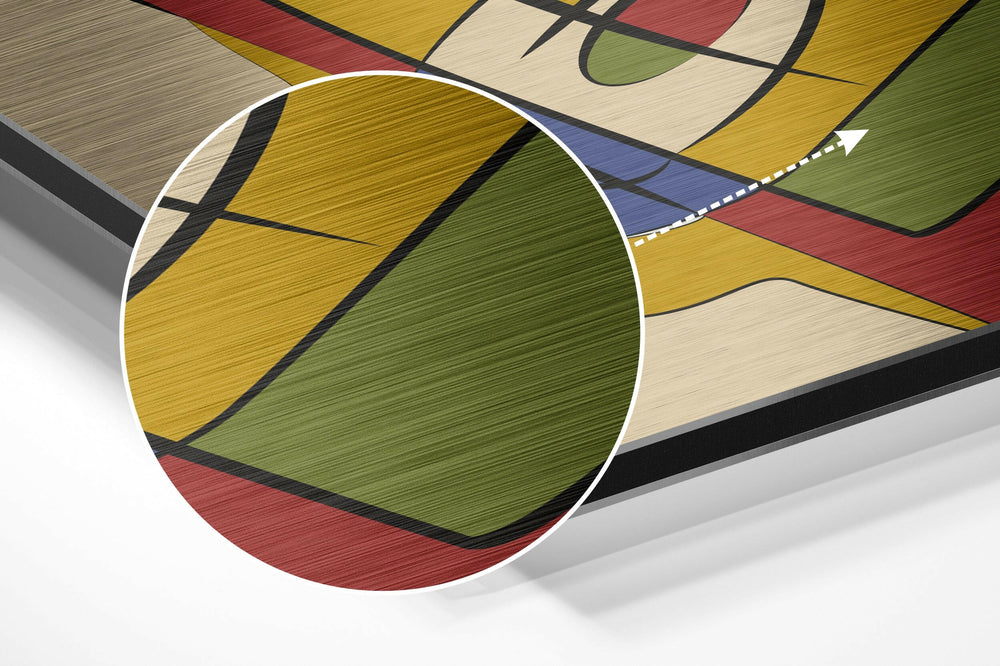 Cubist Style Brushed Aluminium Dibond Wall Art