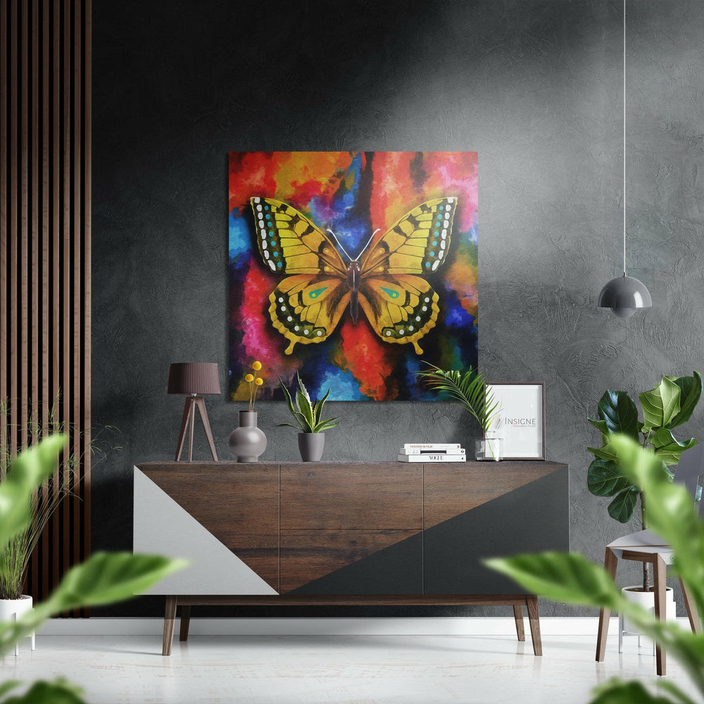 Butterfly Brushed Aluminium Dibond Wall Art.