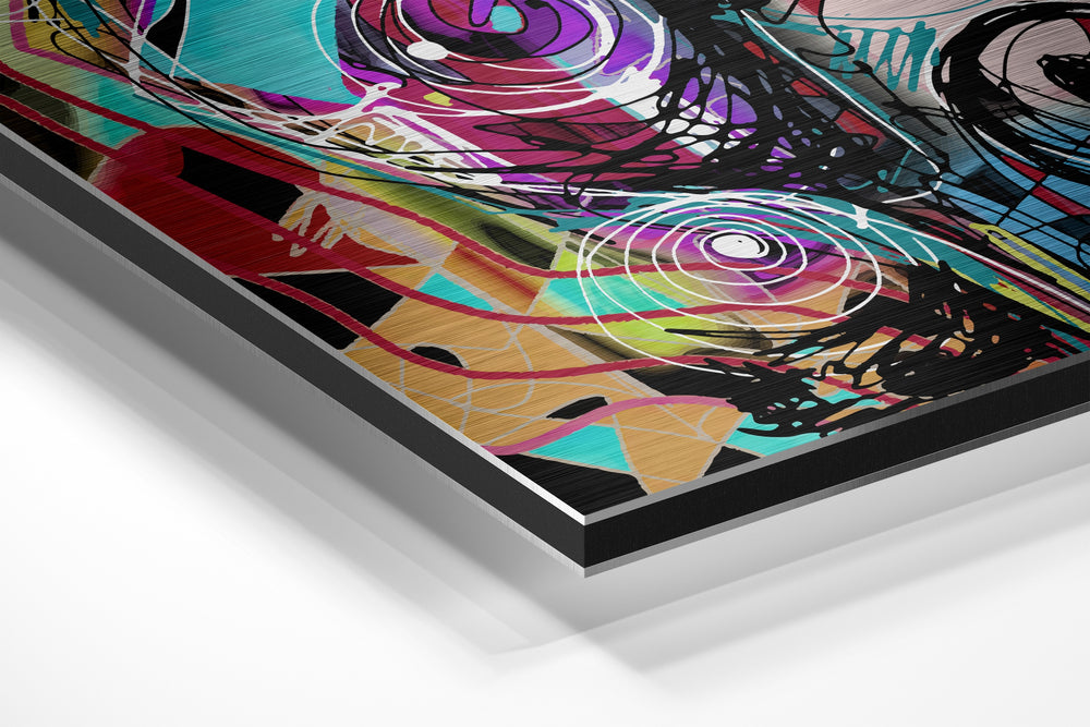 Cubist Style Brushed Aluminium Dibond Wall Art