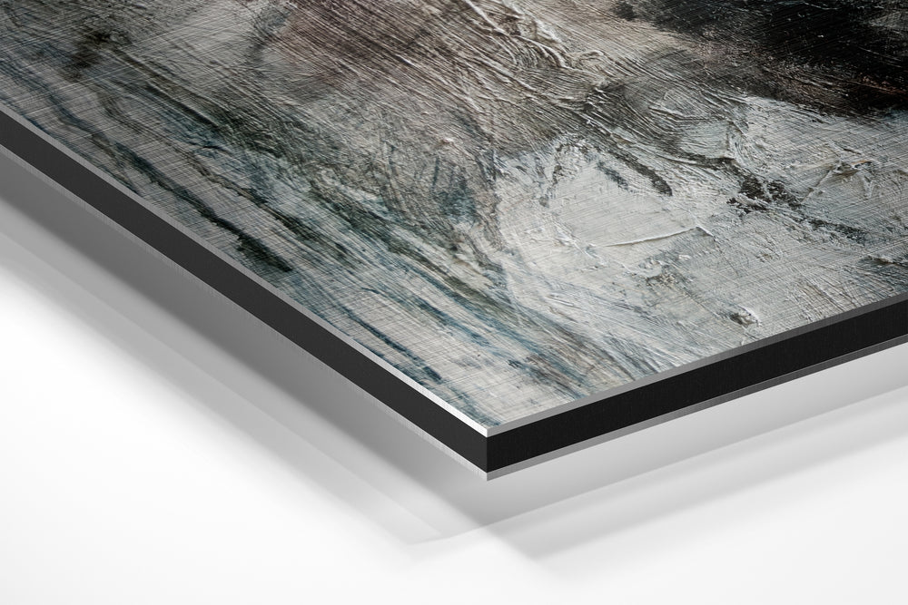 Silence Brushed Aluminium Dibond Wall Art.