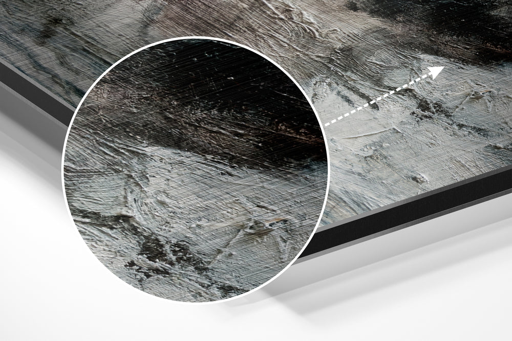 Silence Brushed Aluminium Dibond Wall Art.
