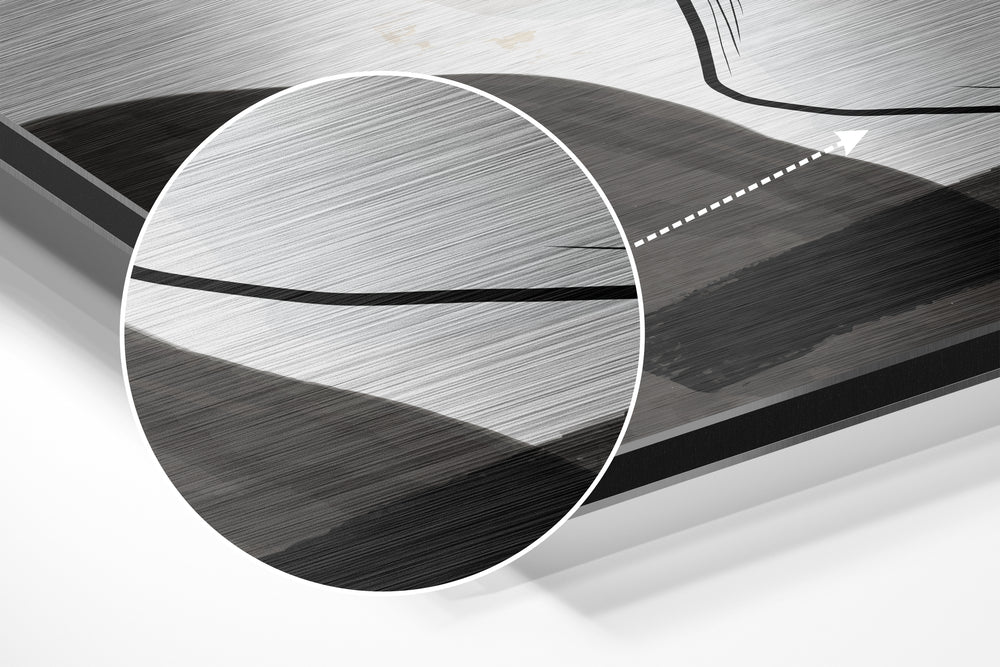 Line Art Brushed Aluminium Dibond Wall Art.