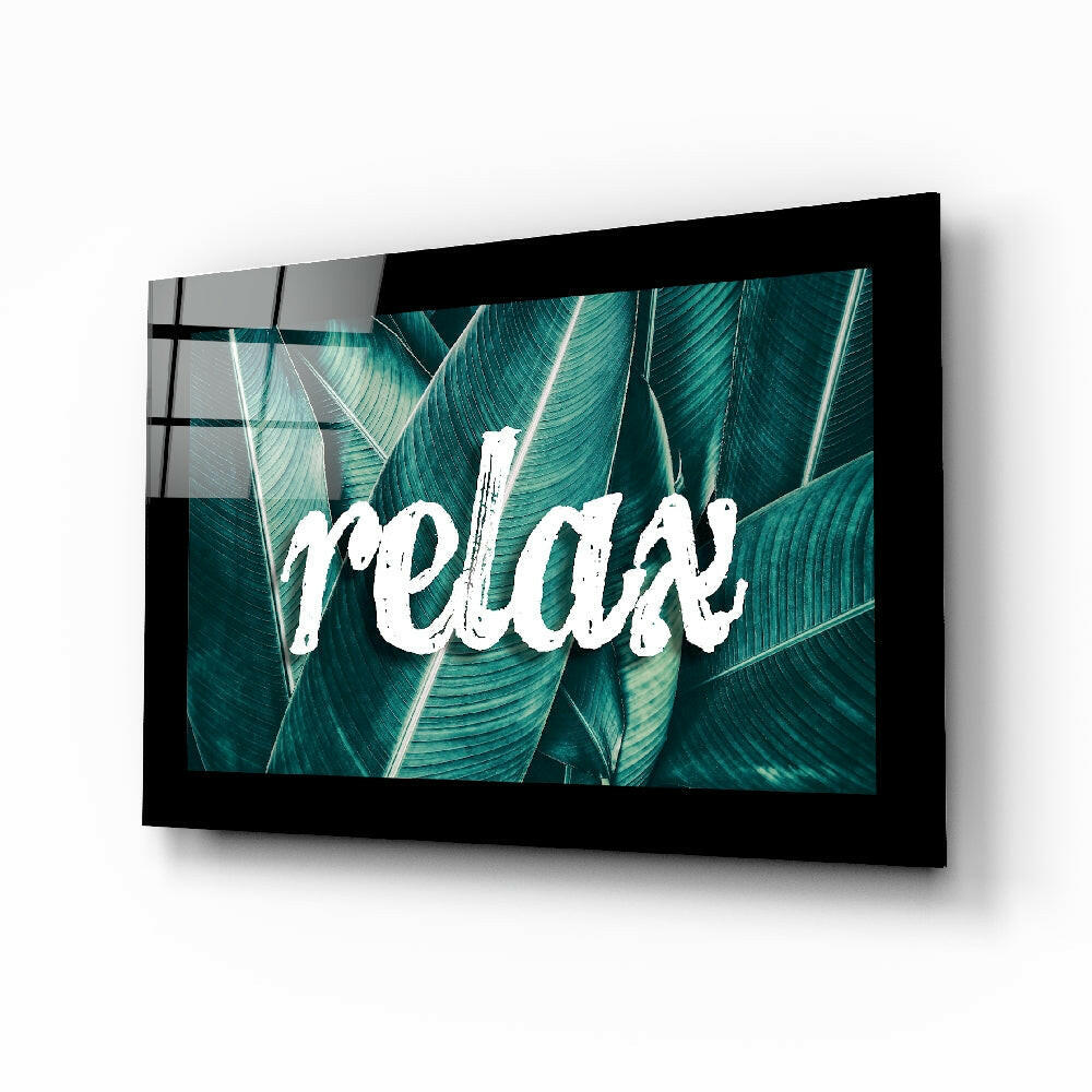 Calm glass wall art displayed above a bed in a bedroom