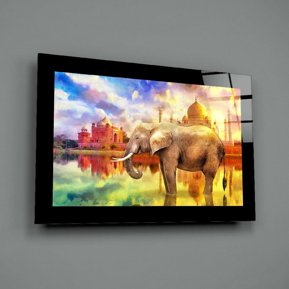 Watercolor panel bringing painterly warmth to a guest room