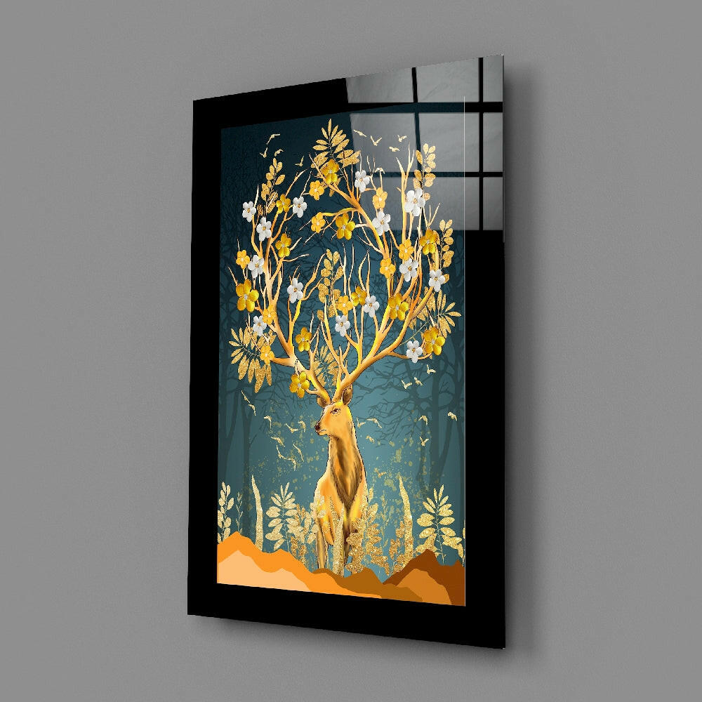 Modern-illustrative panel bringing fantasy glow to a bedroom