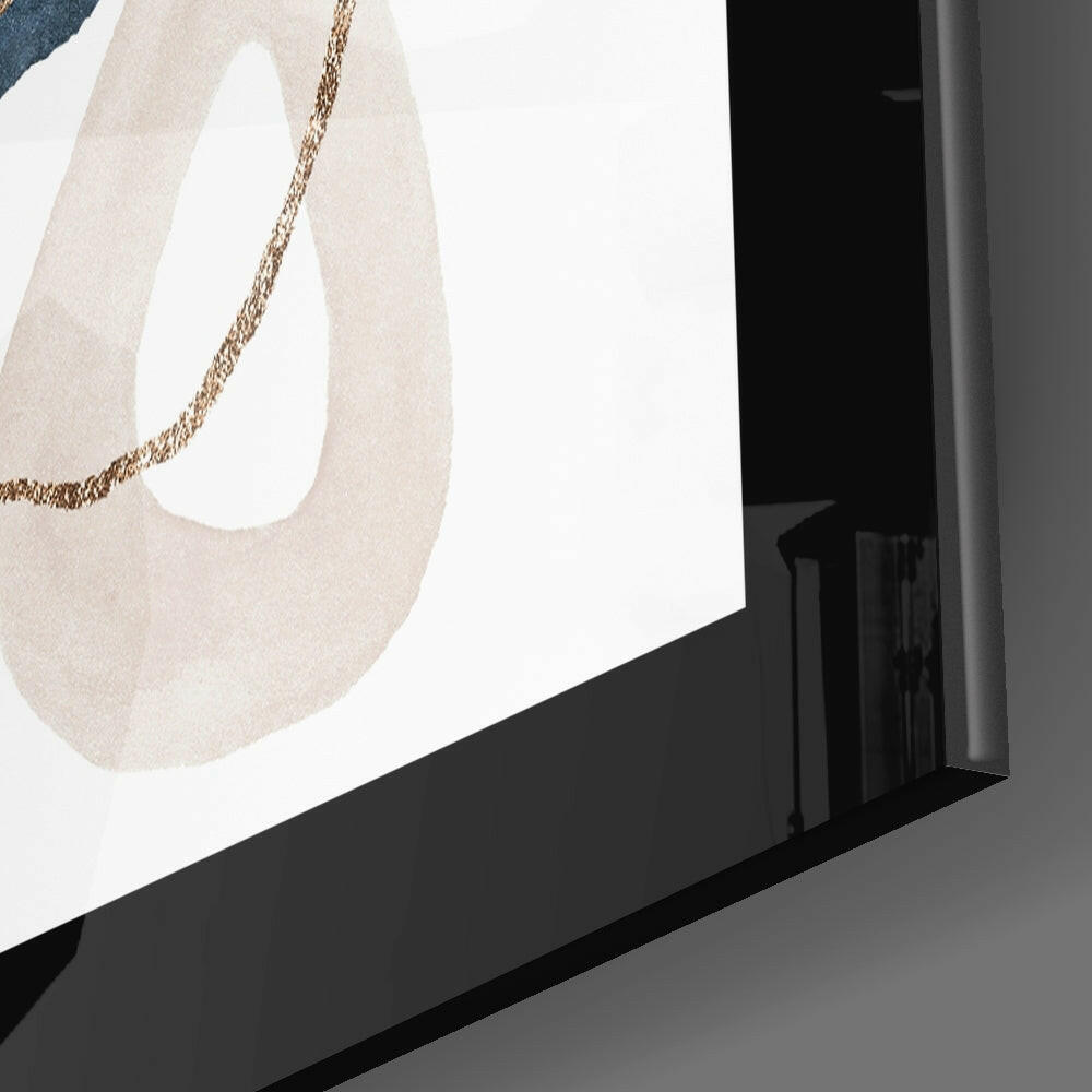 Abstract Modernity close-up showing navy stone and bronze rings