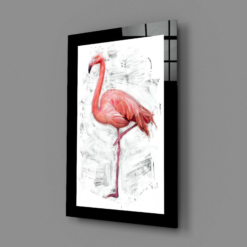 Painterly panel bringing solitary poise to a powder room