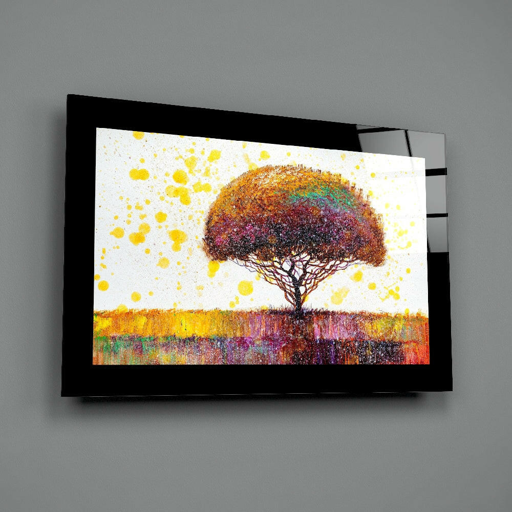 Painterly-splatter panel bringing whimsical joy to a sunroom