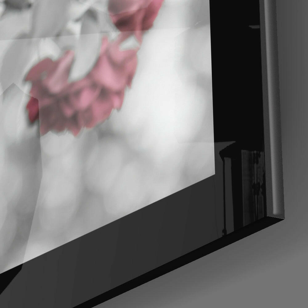 Rosewood close-up showing crimson petals and silver bokeh