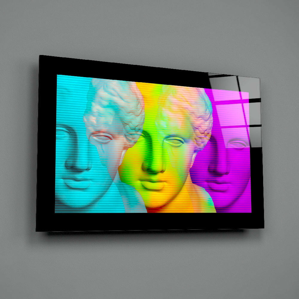Pop-glitch panel bringing vaporwave snap to a music room