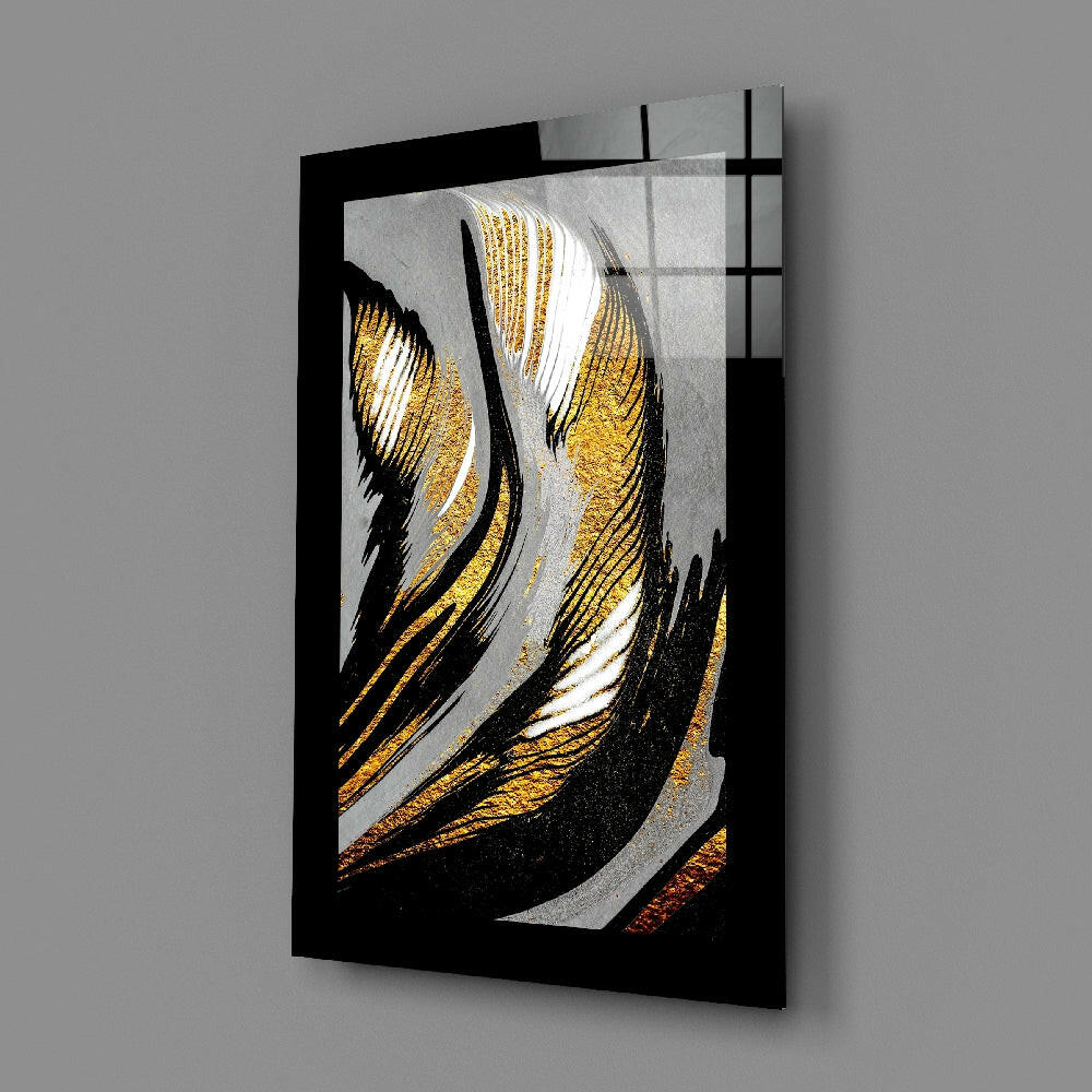 Fluid-art panel bringing mineral poise to a foyer