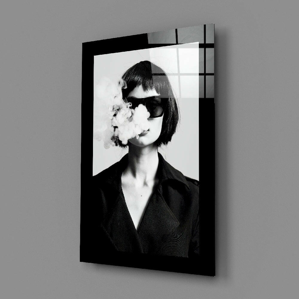 Editorial-photo panel bringing noir poise to a study
