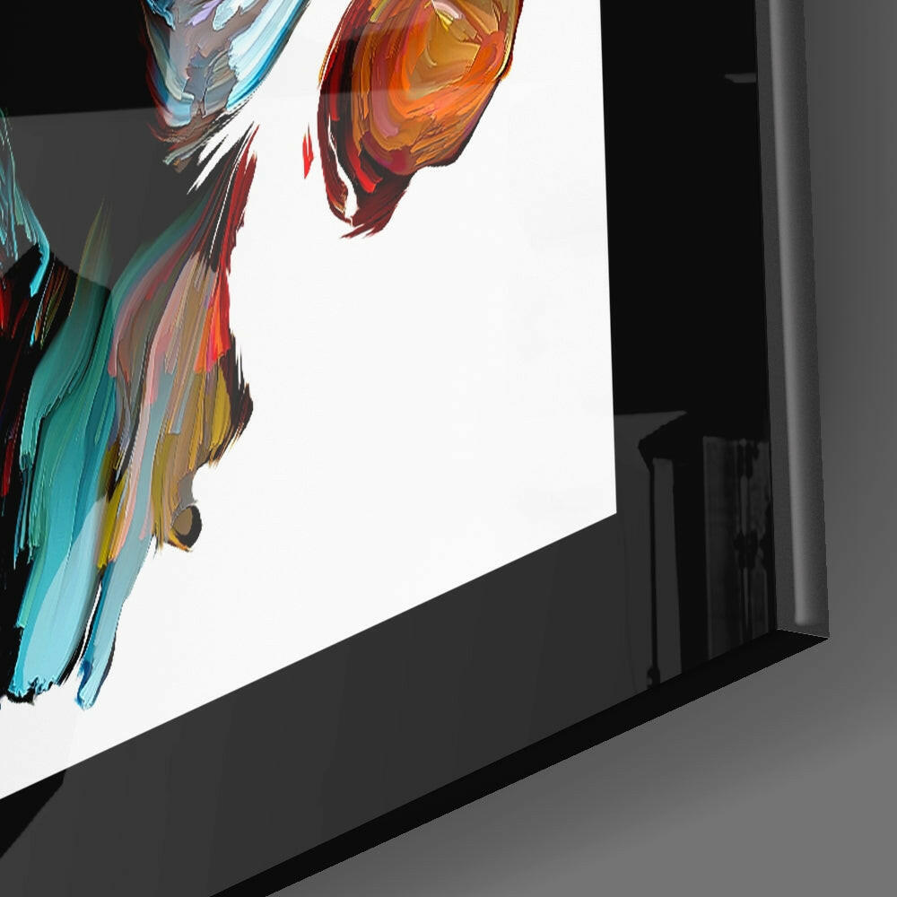 Abstract Thoughts close-up showing melted profile and brushstrokes