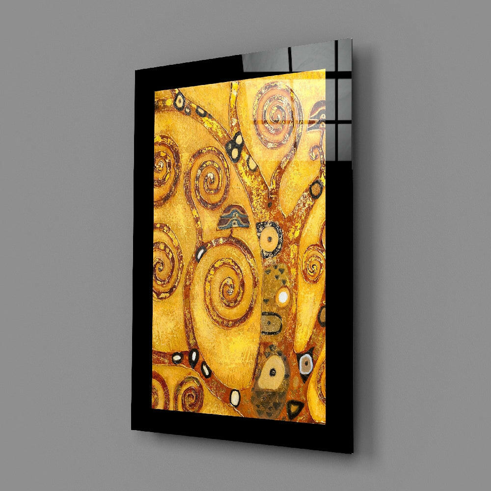 Art-history panel bringing gilded warmth to a foyer