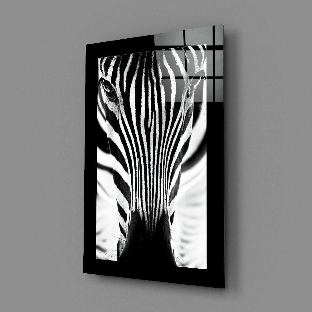 Editorial-photo panel bringing graphic gravity to a foyer