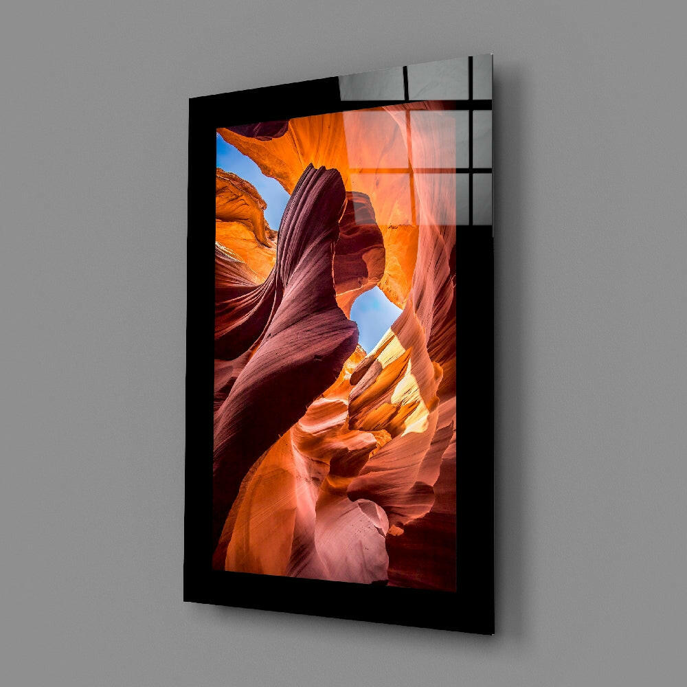 Editorial-photo panel bringing desert warmth to a foyer