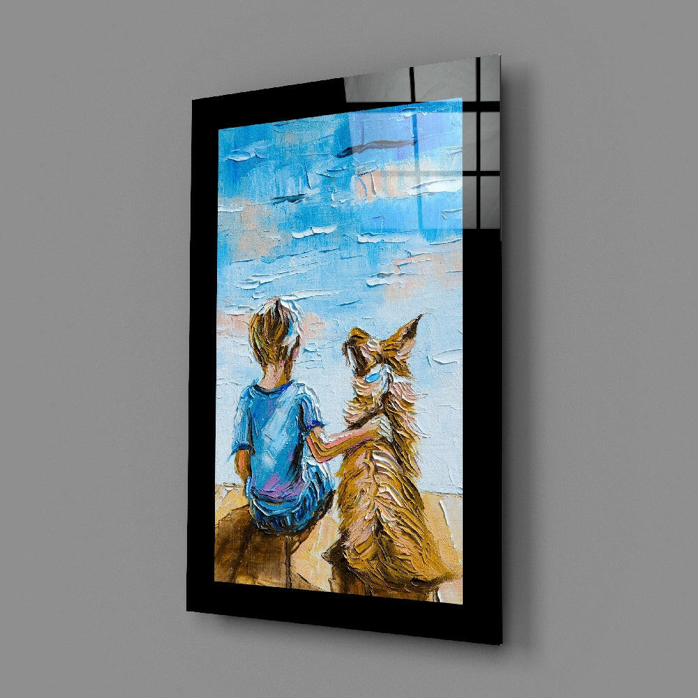 Palette-knife panel bringing tender warmth to a bedroom