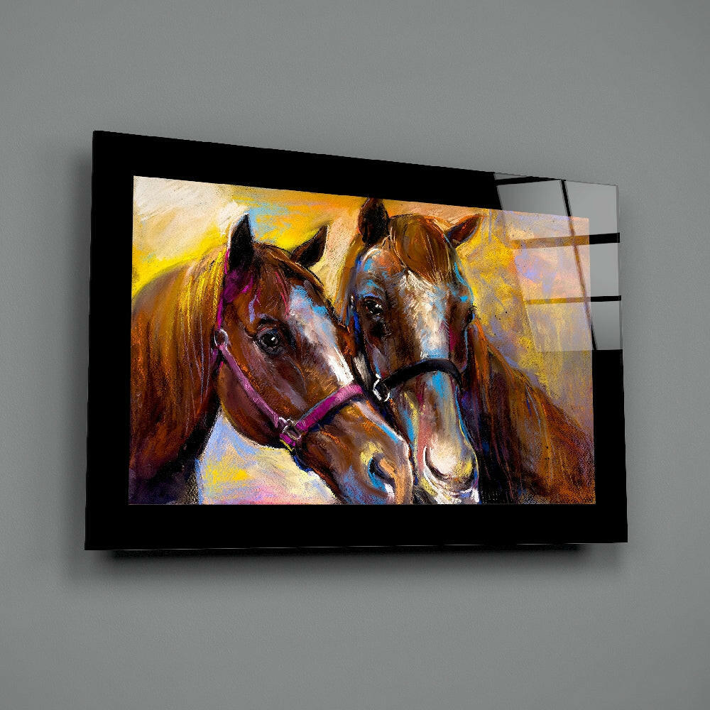 Pastel-oil panel bringing painterly warmth to a foyer