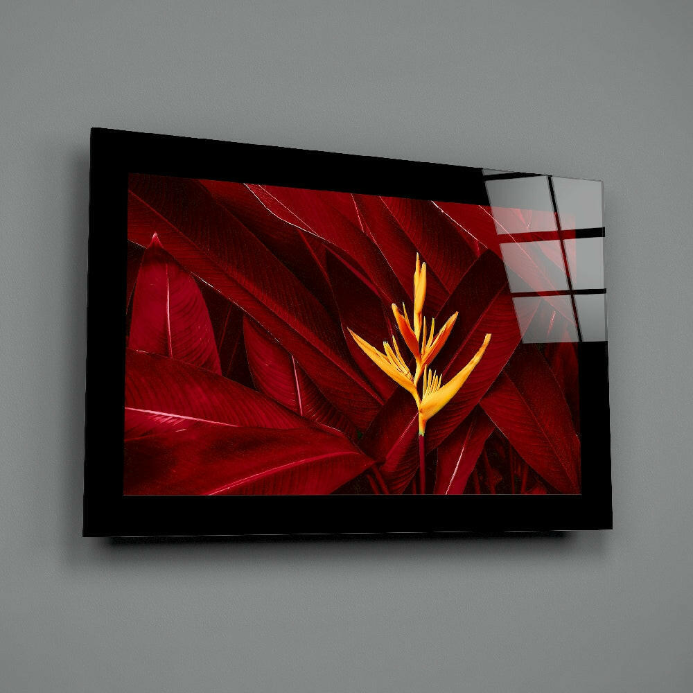 Editorial-photo panel bringing tropical heat to a dining room