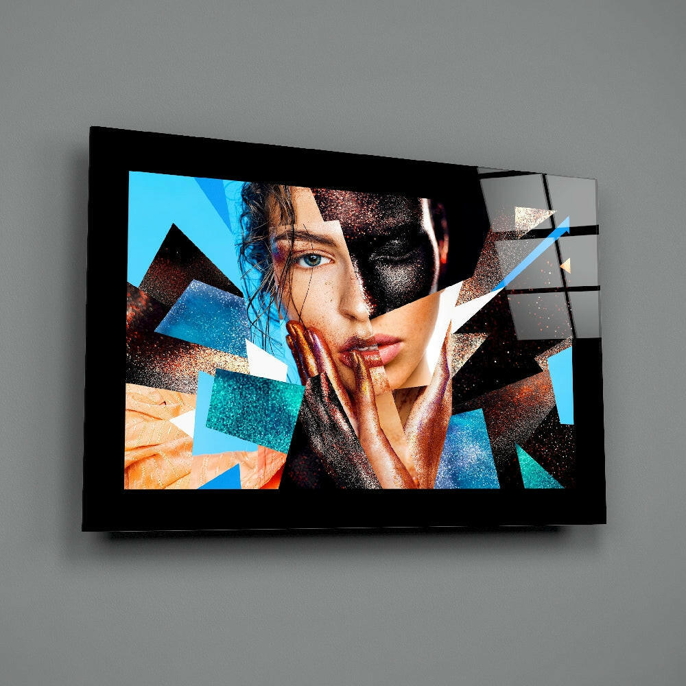 Mixed-media panel bringing fashion edge to a study