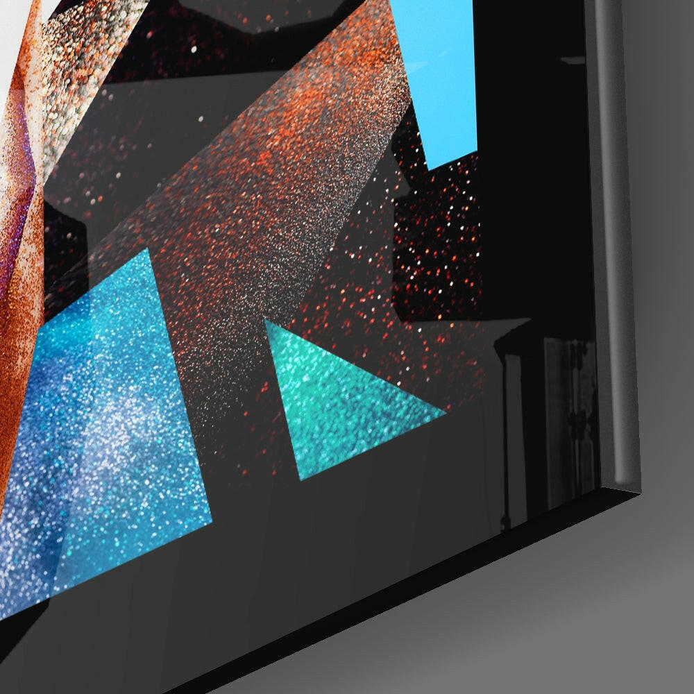 Modern Woman close-up showing glittered face and prism shards