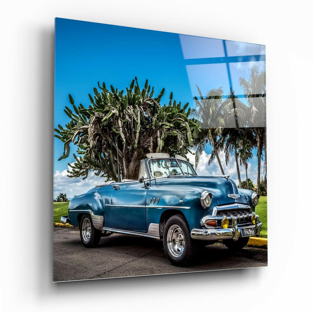 Classic Car Glass Wall Art.