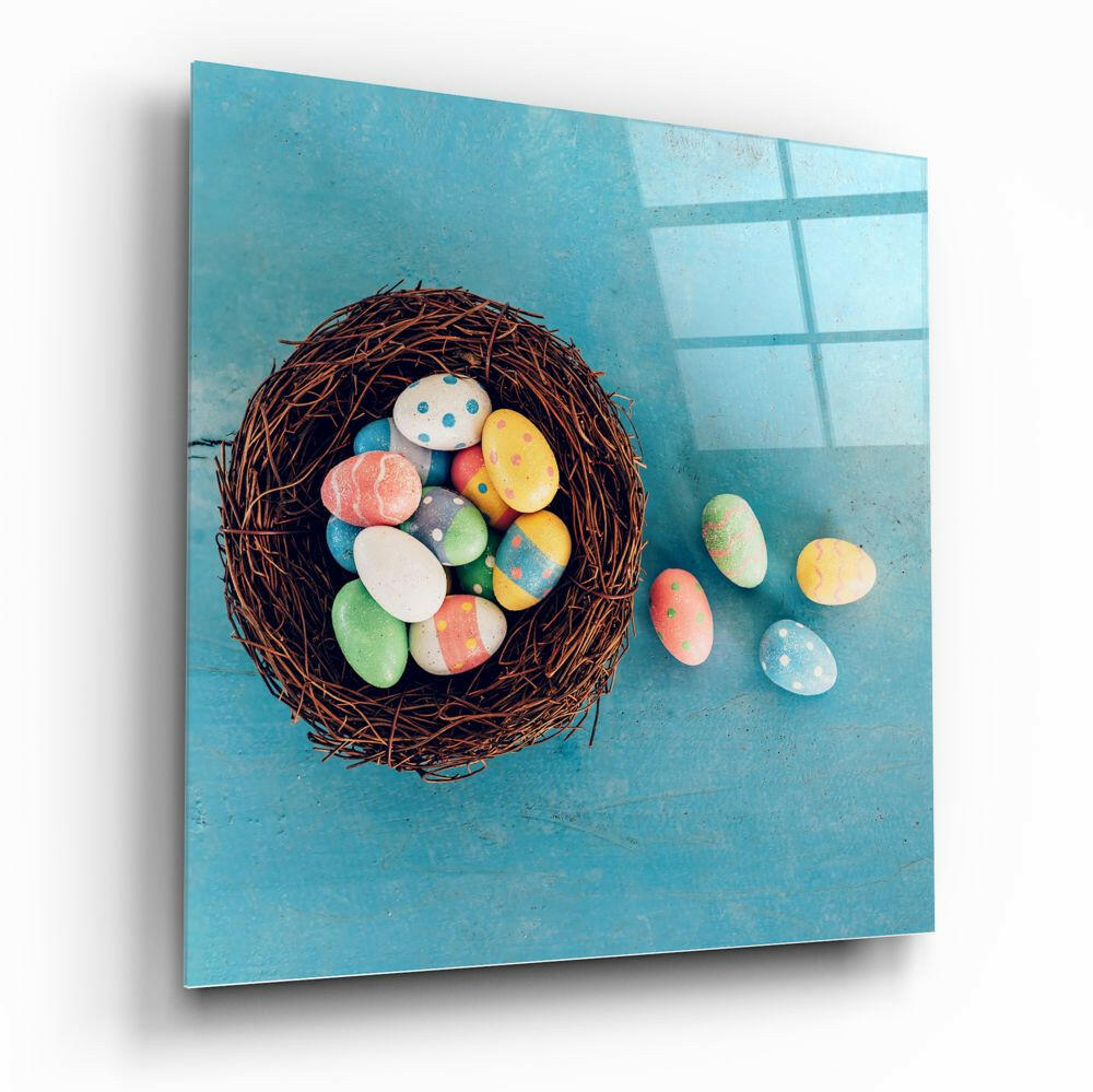 Easter Eggs Glass Wall Art.