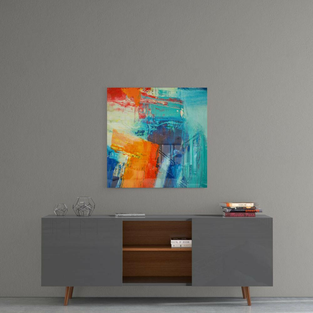 Abstract Glass Wall Art.