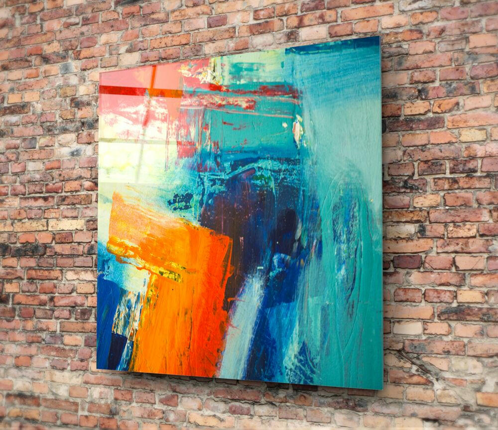 Abstract Glass Wall Art.