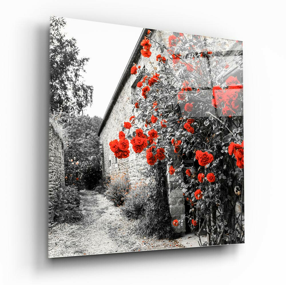 Red Roses Glass Wall Art.