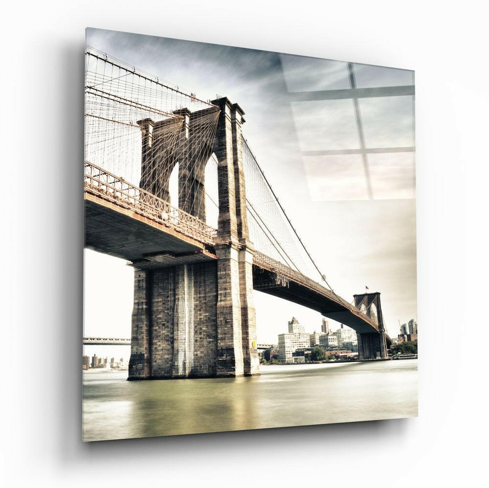 Brooklyn Bridge Glass Wall Art.