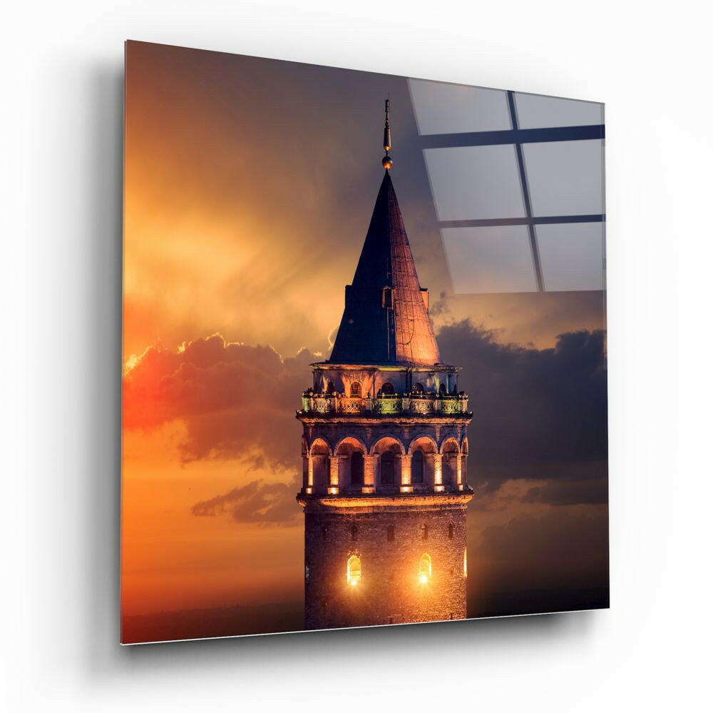 Galata Tower Glass Wall Art.