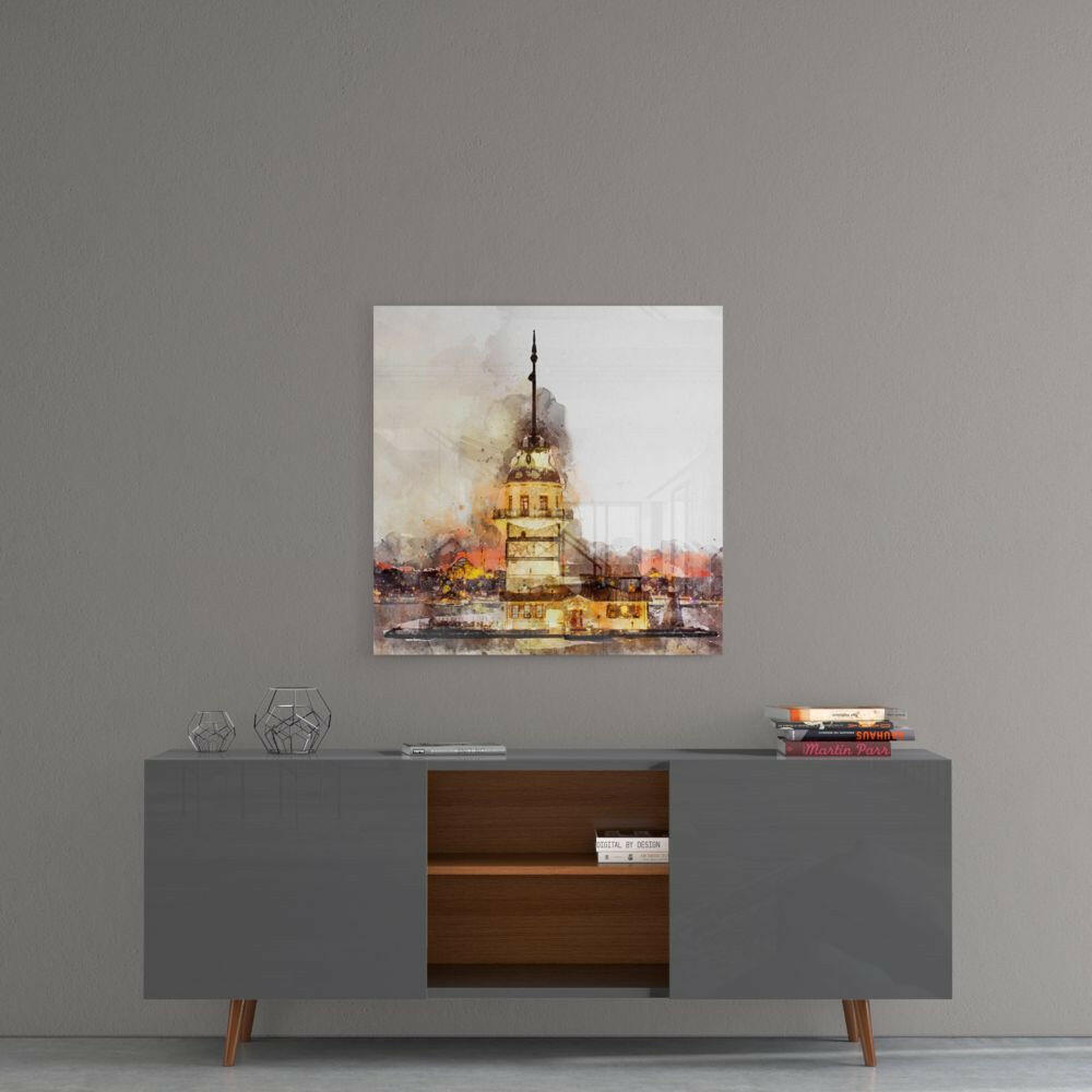 Maiden's Tower Glass Wall Art.