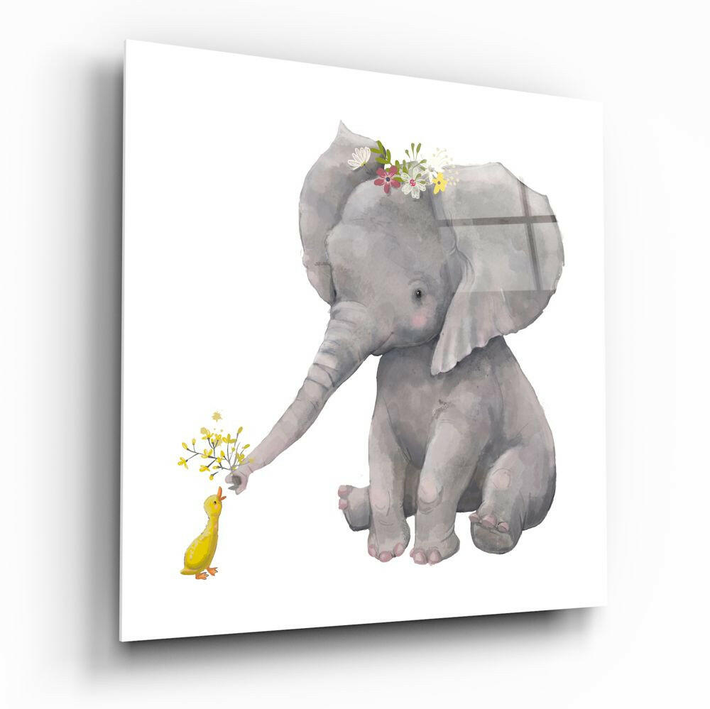 Elephant and Duck Glass Wall Art.
