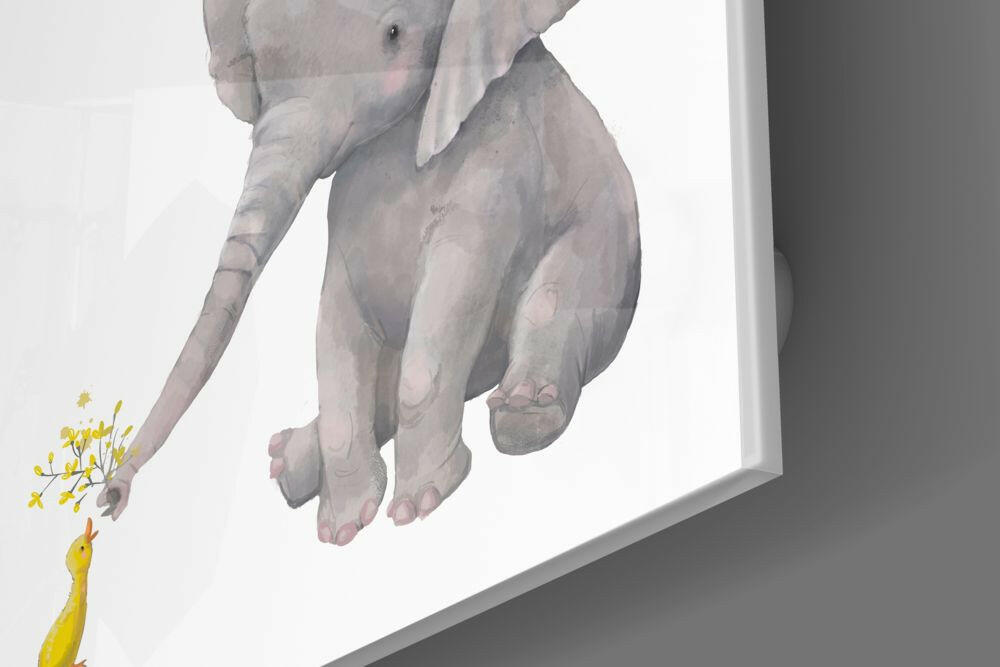 Elephant and Duck Glass Wall Art.