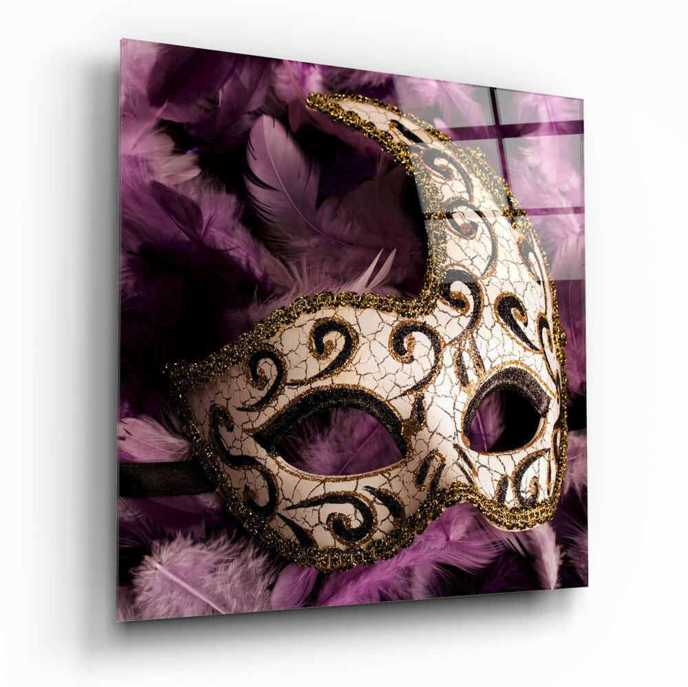 Prom Mask Glass Wall Art.