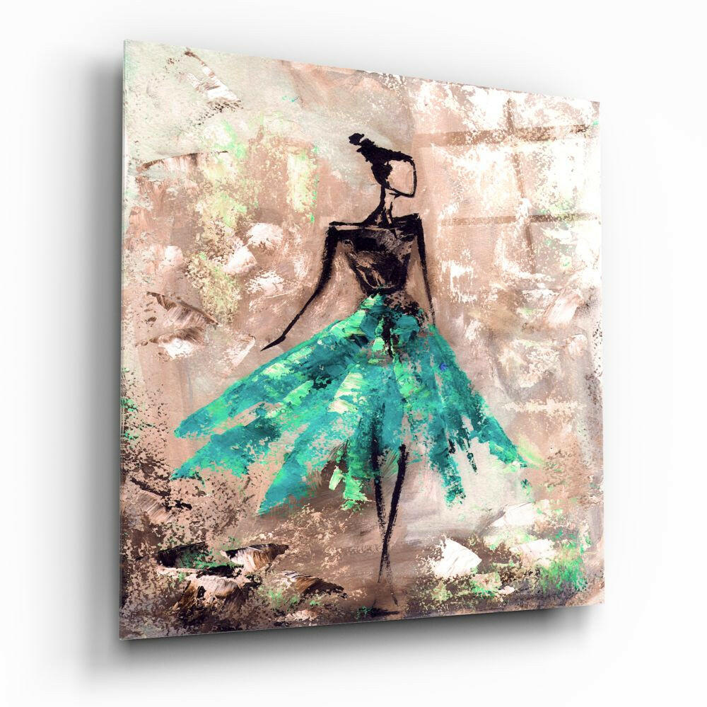 Female (Green) Glass Wall Art.